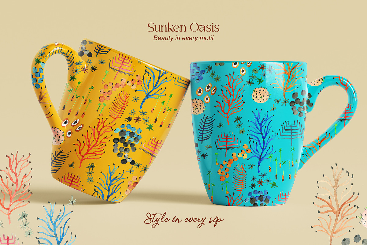 Sunken Oasis Prints & Patterns, a Pattern Graphic by GND ART STUDIO (Photo 7 of 8)