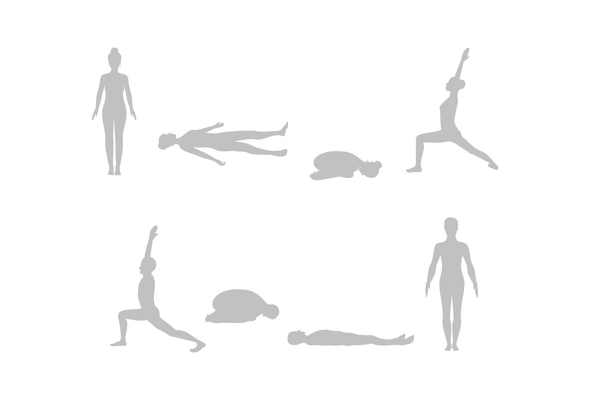 Yoga Poses Women and Men Vector, a Person Illustration by Svetlana Voloshina (Photo 3 of 3)