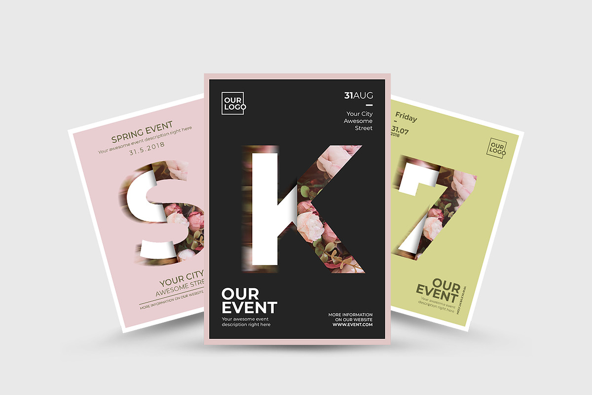 5 Floral Poster Flyer Pack, a Flyer Template by RCDesigns (Photo 2 of 6)