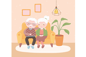 cute old couple, a Person Illustration by studiogstock