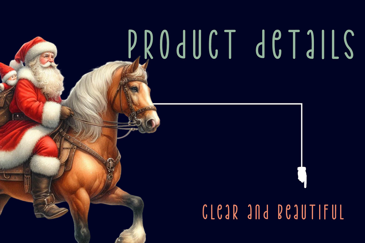 Western Santa sitting  horse Clipart, an Illustration by CreationArt (Photo 5 of 6)