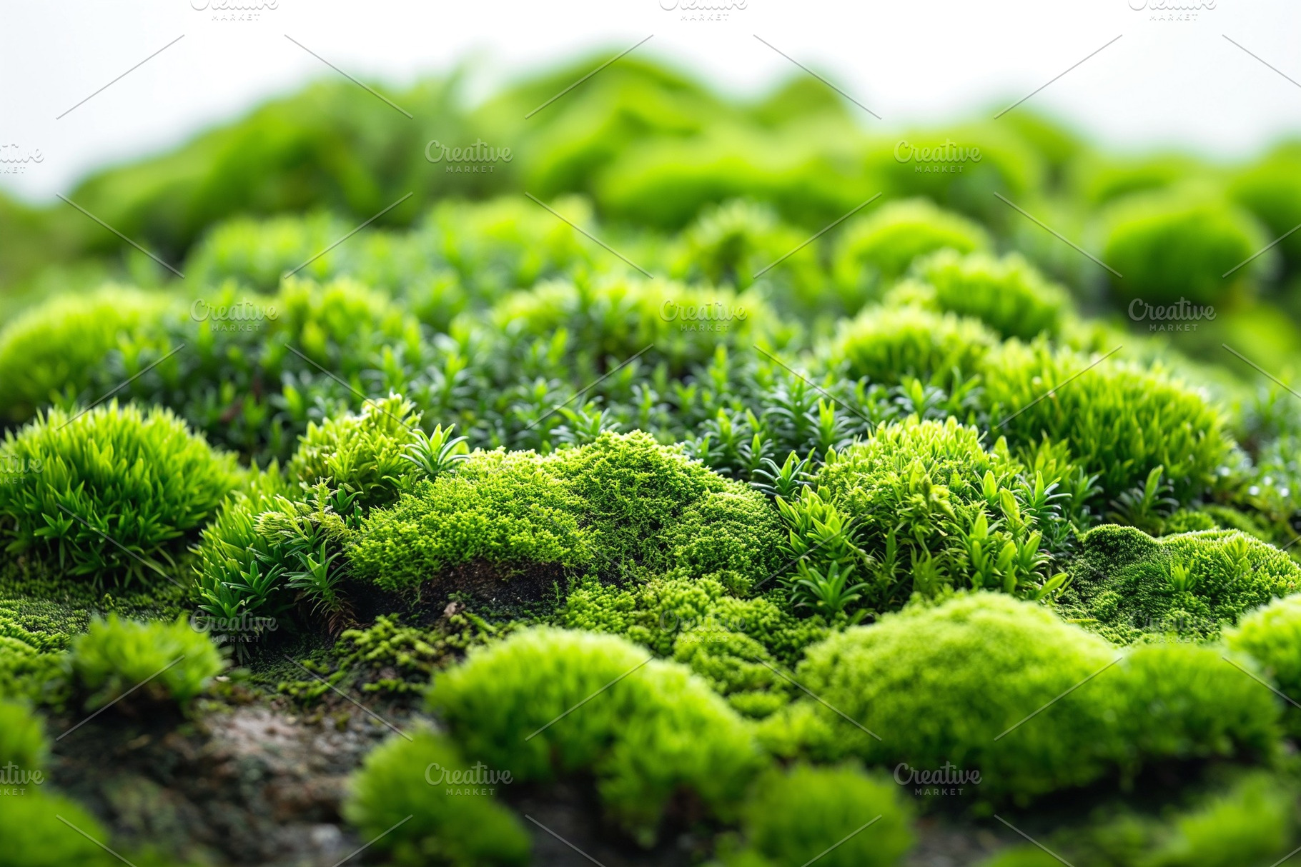 Lush green moss creating a vibrant natural landscape with varying textures and, a Background Photo by ImageMir