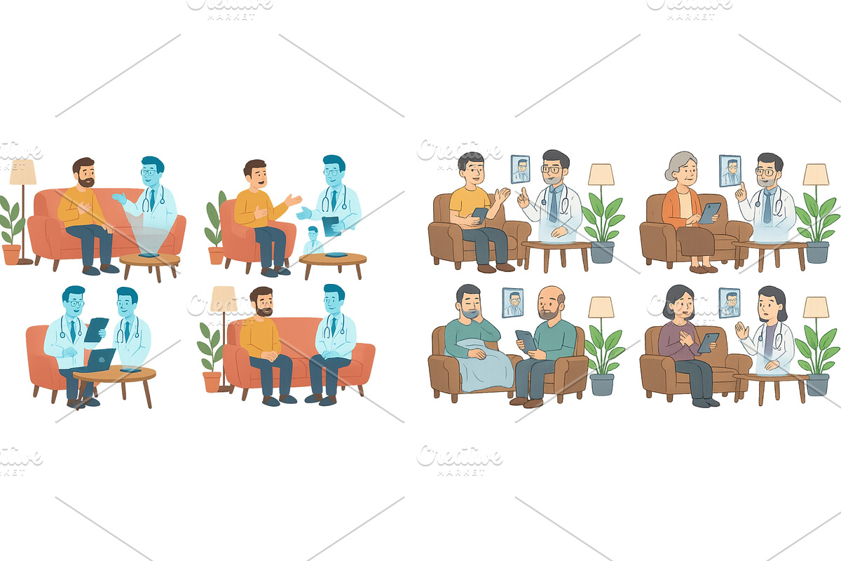 Virtual consultations bring, a Healthcare Illustration by ZinetroN