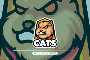 Cat angry mascot logo sport, a Branding & Logo Template by Bayuktx