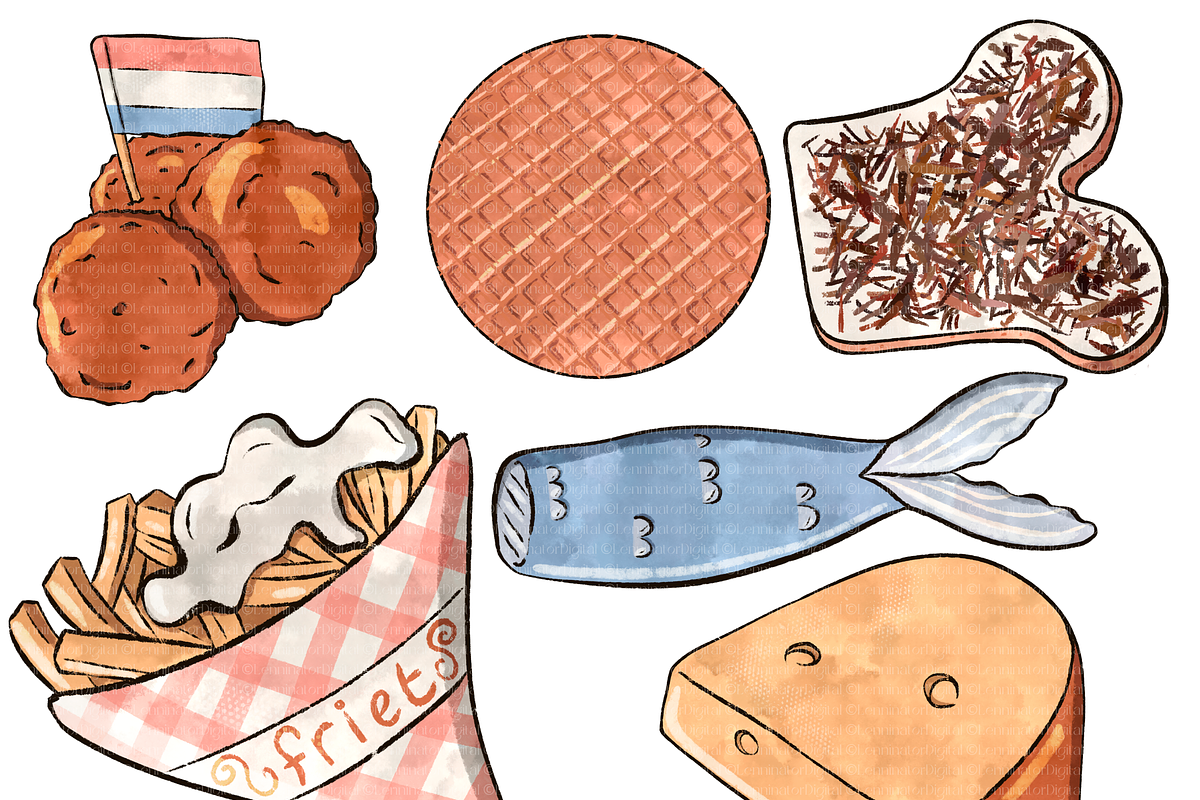 Watercolor Dutch Clipart PNG Holland, a Decorative Illustration by Lenninator Digital (Photo 5 of 8)