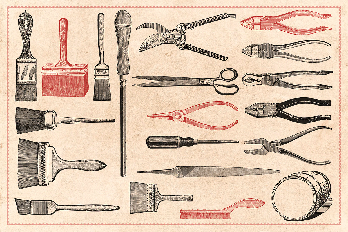 120 Vintage Tools & Craft, an Illustration by Brigantine Designs (Photo 7 of 7)