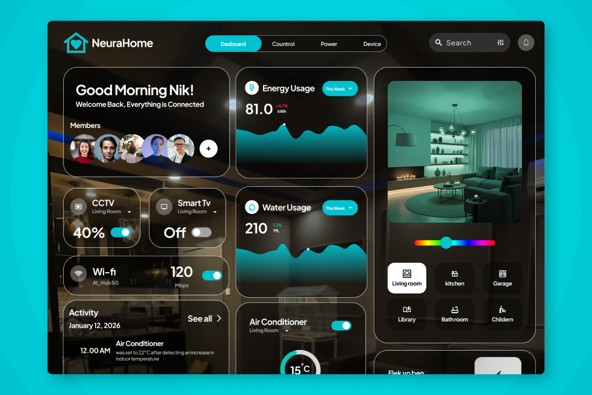 Neura Adaptive AI Smart Living UI, a Landing Page Template by productype1 (Photo 4 of 5)