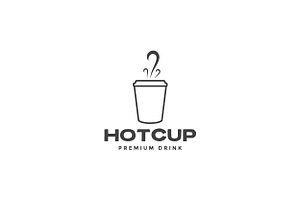 Cup Glass Foam Hot Drink Coffee Logo