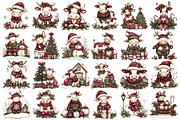 Cute Christmas Cows Clipart, an Illustration by designcity5 (Thumbnail 3 of 5)