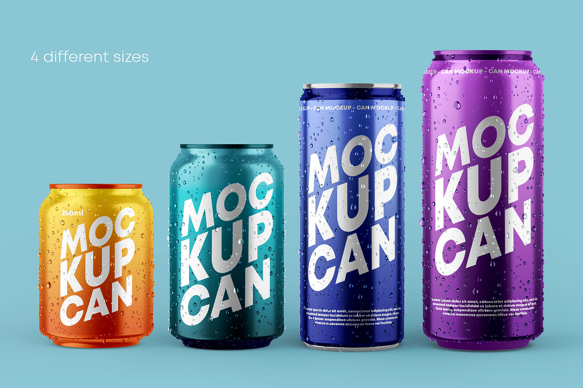 Glossy Metallic Can Bundle, a Product Mockup by Graphic Bird (Photo 3 of 19)