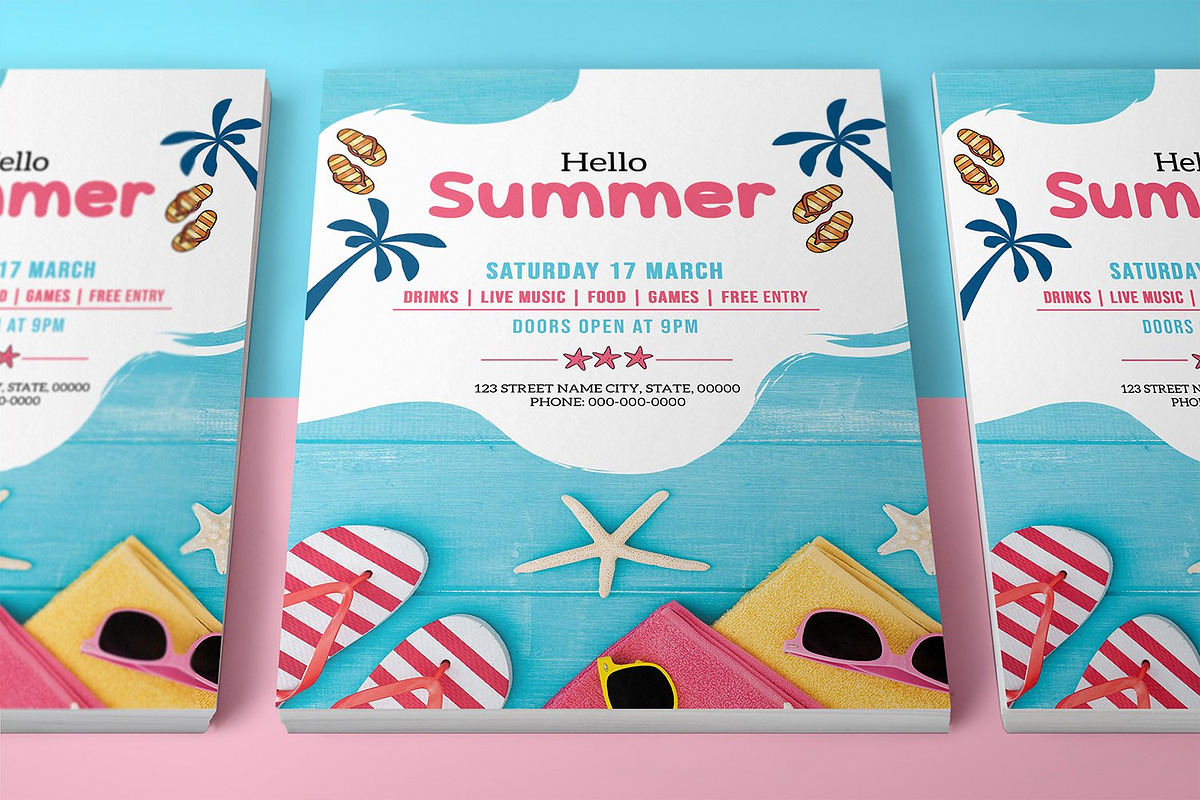 Summer Party Flyer Template, a Flyer Template by Template Shop (Photo 2 of 3)