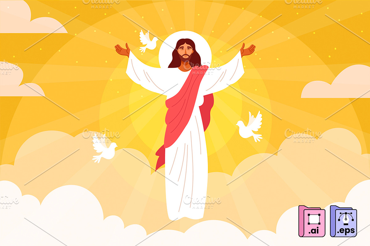 Ascension Day Religious Vector, a Person Illustration by MISS CHATZ (Photo 1 of 3)