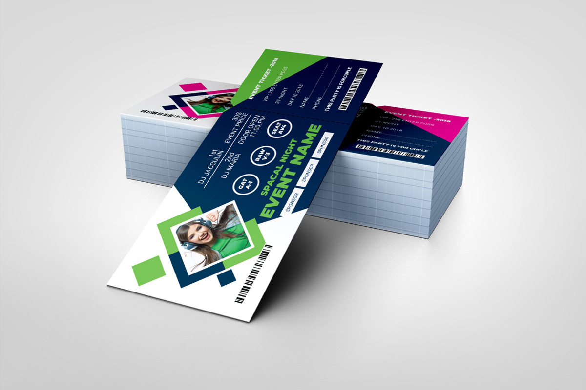Modern Event Ticket Design Template, a Card Template by BrandlyTemplate (Photo 3 of 3)