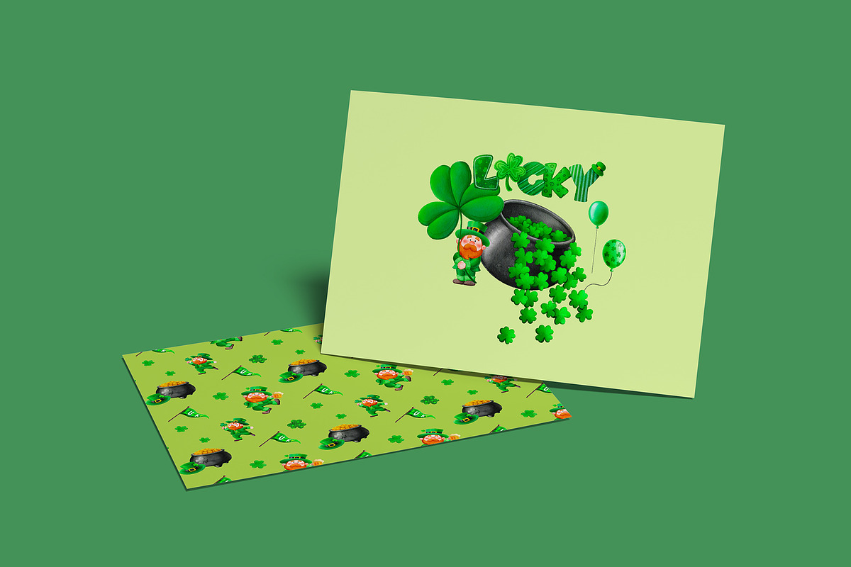 Leprechaun Parade Watercolor, a Seasonal Illustration by CreativeValuation (Photo 9 of 11)