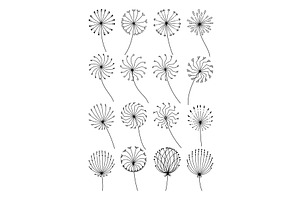 Dandelion flower doodle line, an Object Illustration by Things for designers