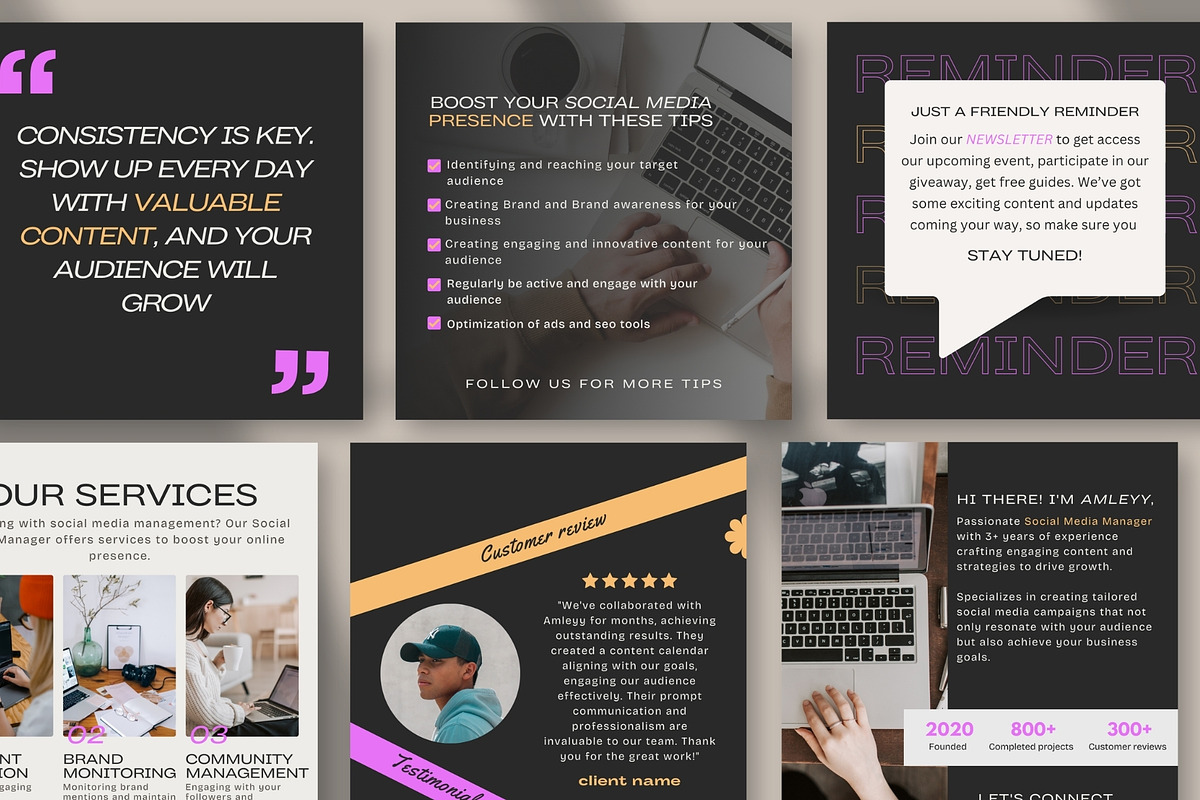 social media manager templates canva, a Templates & Theme by Elegant_Studio44 (Photo 3 of 3)
