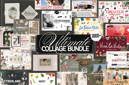 COLLAGE BUNDLE 20 in 1 (3800+), an Object Graphic by lerinartstudio