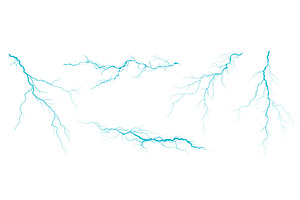 Stunning Electric Blue Lightning, an Illustration by Woters little shop