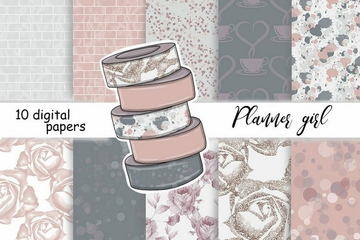 Planner Girl Pattern, a Pattern Graphic by GlamArtZhanna (Photo 1 of 6)