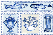 Hand drawn Amalfi coast postage, a Food Illustration by Zimages (Thumbnail 3 of 3)