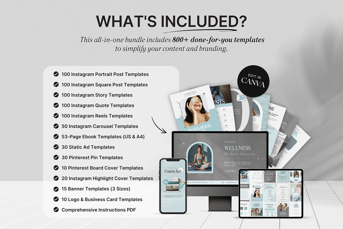Wellness Coach Social Media Bundle, a Social Media Template by DigiPax (Photo 2 of 15)