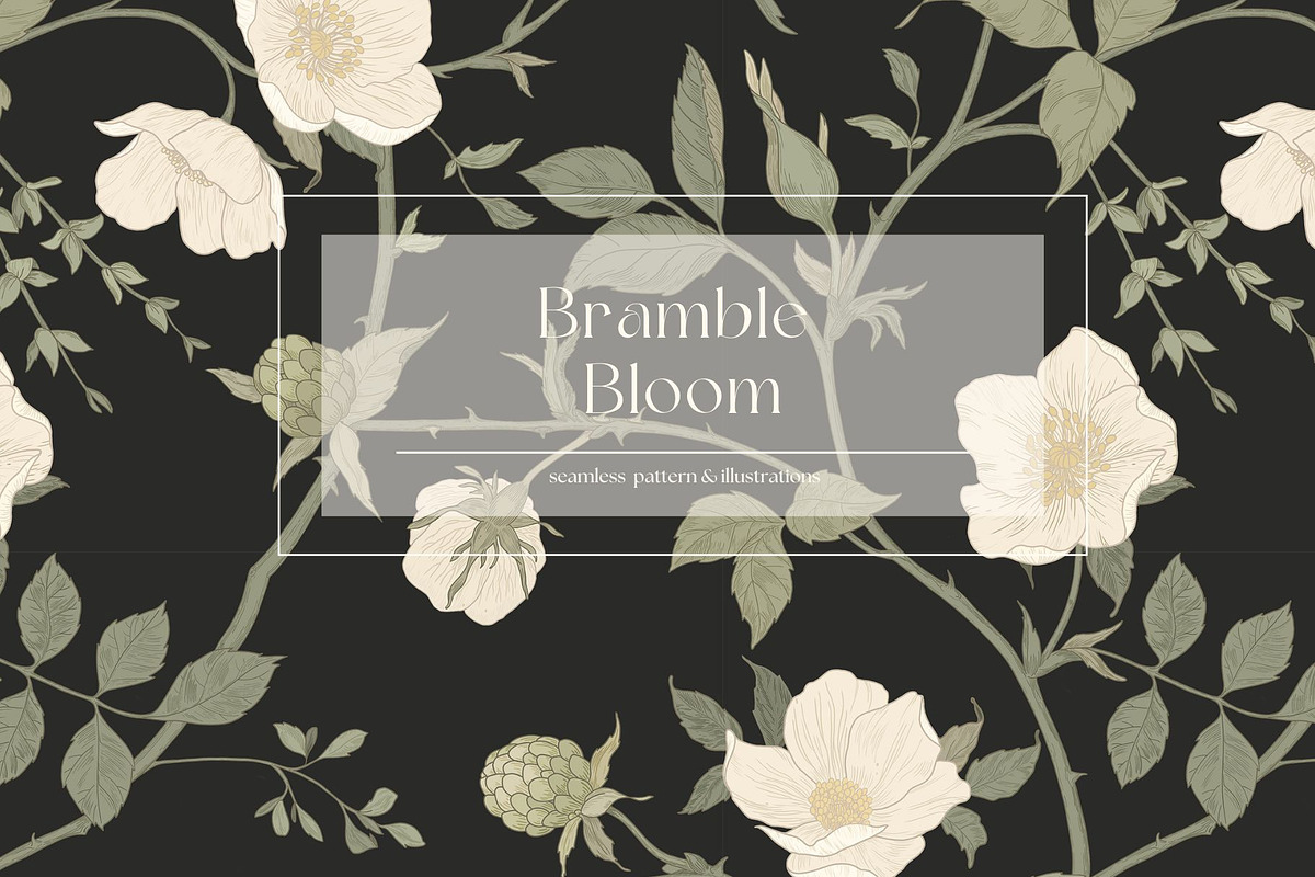 Bramble Bloom Seamless Pattern, a Pattern Graphic by MouseGrey (Photo 1 of 17)
