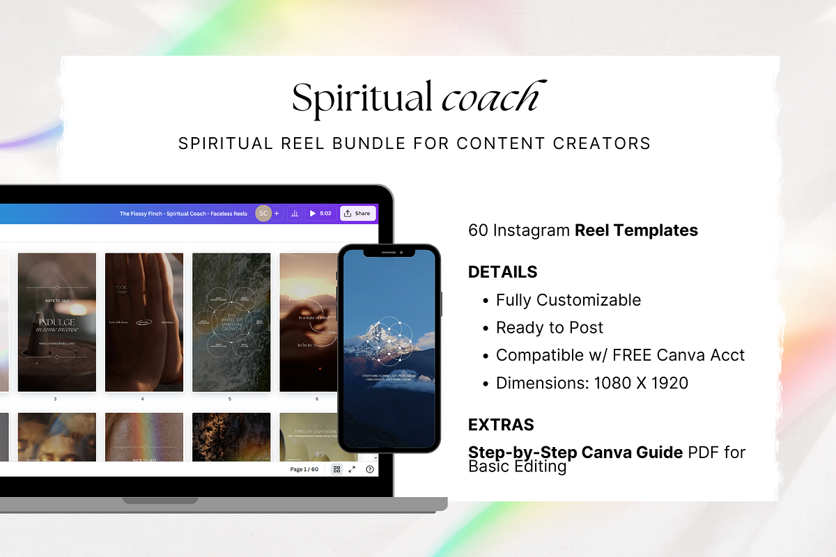 Spiritual Coach Canva Reel Bundle, a Social Media Template by The Flossy Finch (Photo 2 of 10)