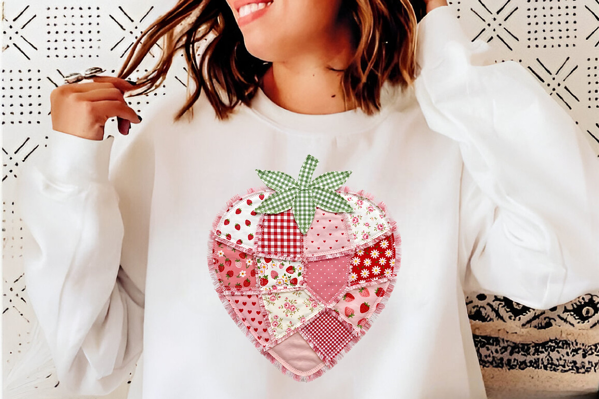 Patchwork Strawberry PNG, an Illustration by CreationArt (Photo 4 of 5)