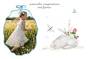 Spring watercolor clipart set, an Animal Illustration by Pattern + watercolor (Thumbnail 9 of 11)