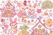 Easter Village Clipart | Hand Drawn, a Seasonal Illustration by TitaLivingArt (Thumbnail 2 of 10)