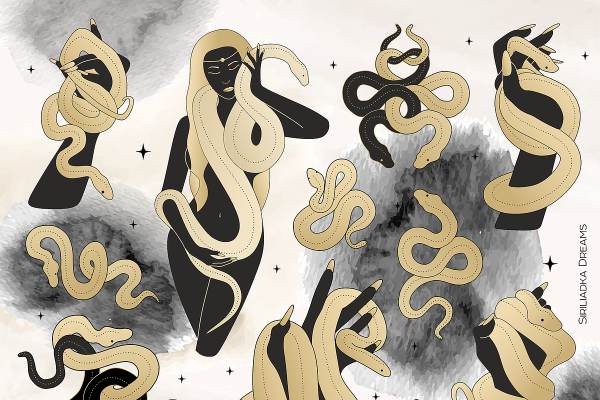 Collection of snakes in hands, an Animal Illustration by Siriliadka Dreams (Photo 4 of 9)