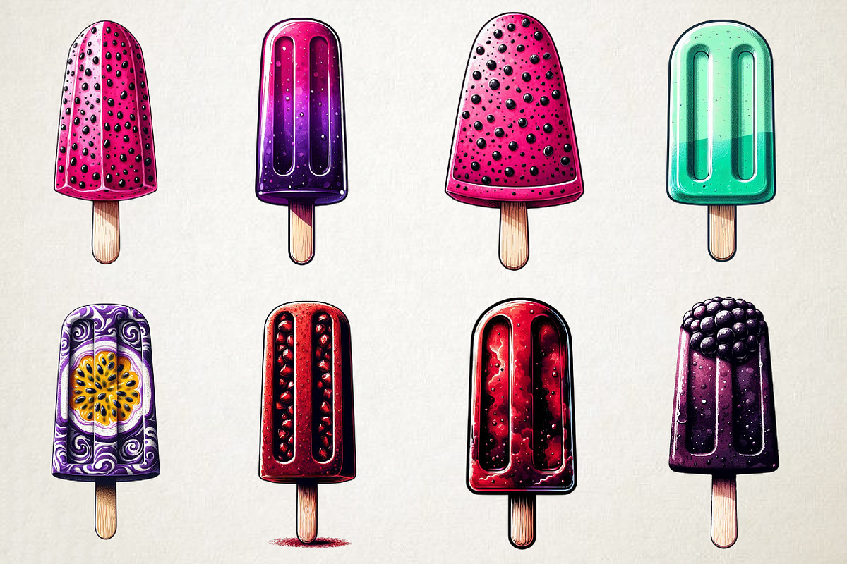 Watercolor Summer Ice-Cream Clipart, an Illustration by RobertsArt (Photo 3 of 5)