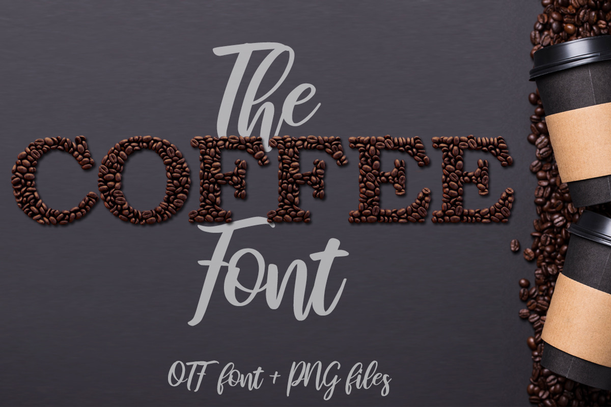 Coffee - OTF colour font + Extras