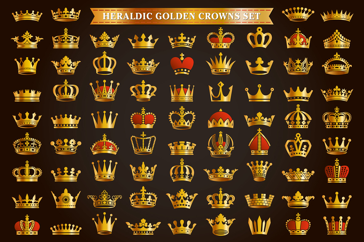 76 Golden Crowns Icons Silhouettes, a Graphic by Digiselector Design Goods (Photo 2 of 2)