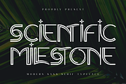 SCIENTIFIC MILESTONE - ART DECO FONT, a Sans Serif Font by 177Studio (Thumbnail 1 of 8)