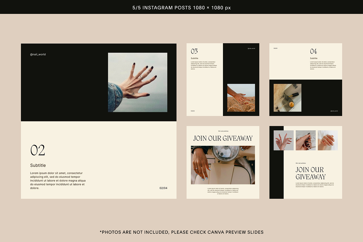 50 Instagram Beige Profile Posts, a Social Media Template by Studio K (Photo 6 of 9)