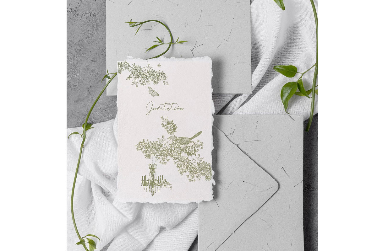 Toile of the Flowering Orchard, a Pattern Graphic by MouseGrey (Photo 7 of 8)