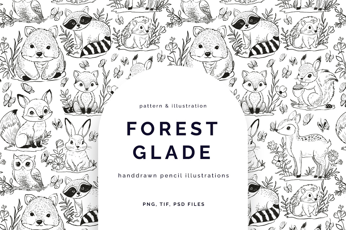 Forest glade.Patterrn & illustration, a Wallpaper Graphic by Tilling (Photo 1 of 9)