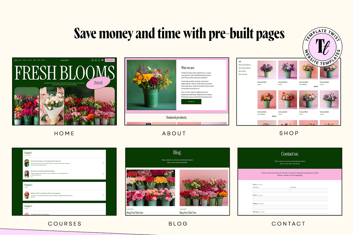 Luxury Florist Squarespace Template, a Squarespace Template by Template Twist Shop (Photo 6 of 10)