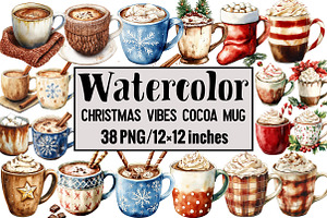 Christmas Vibes Cocoa Mug, an Illustration by Design Market