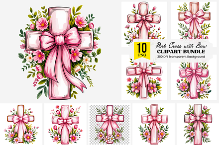 Pink Cross PNG Bundle