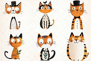 Quirky Cats Hand-drawn Clipart, an Illustration by DreamCafeArt (Thumbnail 4 of 8)