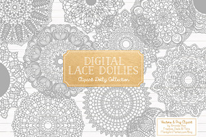 Grey Doilies Clipart & Vectors, an Illustration by Amanda Ilkov