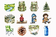 Camping Clipart Bundle, an Illustration by Design Market (Thumbnail 2 of 5)