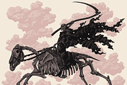 Design set Riders on horseback, an Animal Illustration by Vector Engraving (Thumbnail 2 of 4)