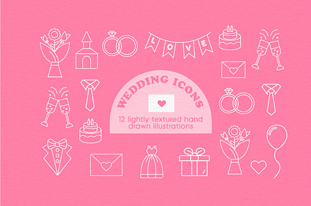 Wedding Icons, an Outline Icon by Haleigh Peterson Studio