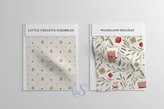 Woodland Holiday Scrapbook Patterns, a Pattern Graphic by Little Creative Scribbles (Thumbnail 2 of 9)