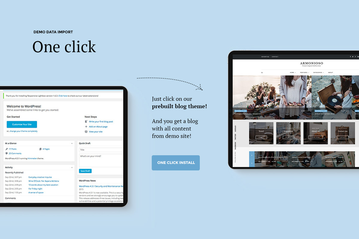 Armonioso Personal & Magazine Theme, a WordPress Template by Creanncy (Photo 4 of 5)