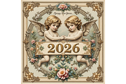 Old Vintage New Year 2026 Clipart, a Seasonal Illustration by Creative design (Thumbnail 4 of 7)