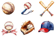 Retro Baseball Clipart Set, an Illustration by Designking (Thumbnail 4 of 5)